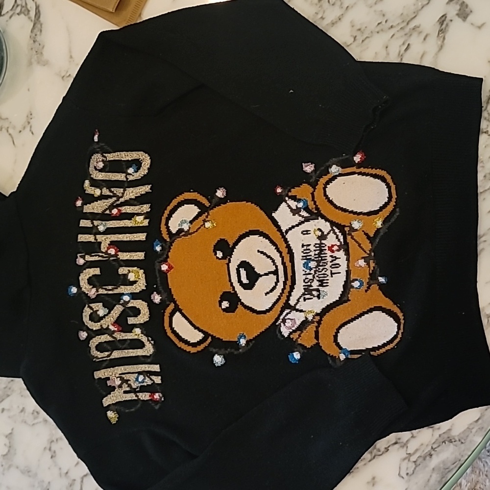 Moschino Kids Zip Up Knit Cardigan Sweater